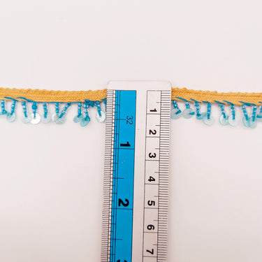 Brown Beaded Sequins Fringe Trim, Craft Ribbon Christmas Trimming, Trim By 3 Yards Decorative Trim